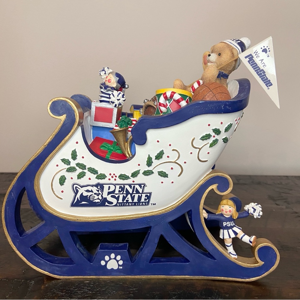 Penn State PSU Sleigh With Christmas Gifts By The Danbury Mint Nittany Lions